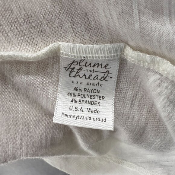 Plume & Thread Womens Size 3  / Large White Sleeveless Tunic Tank Top Asymmetric - Picture 3 of 13
